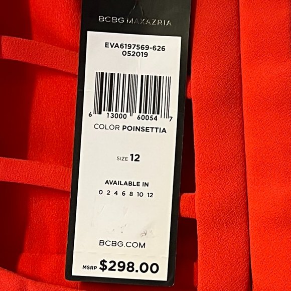 BCBGMAXAZRIA Women's Strappy Caged Gown Size-12 NWT - Picture 9 of 9